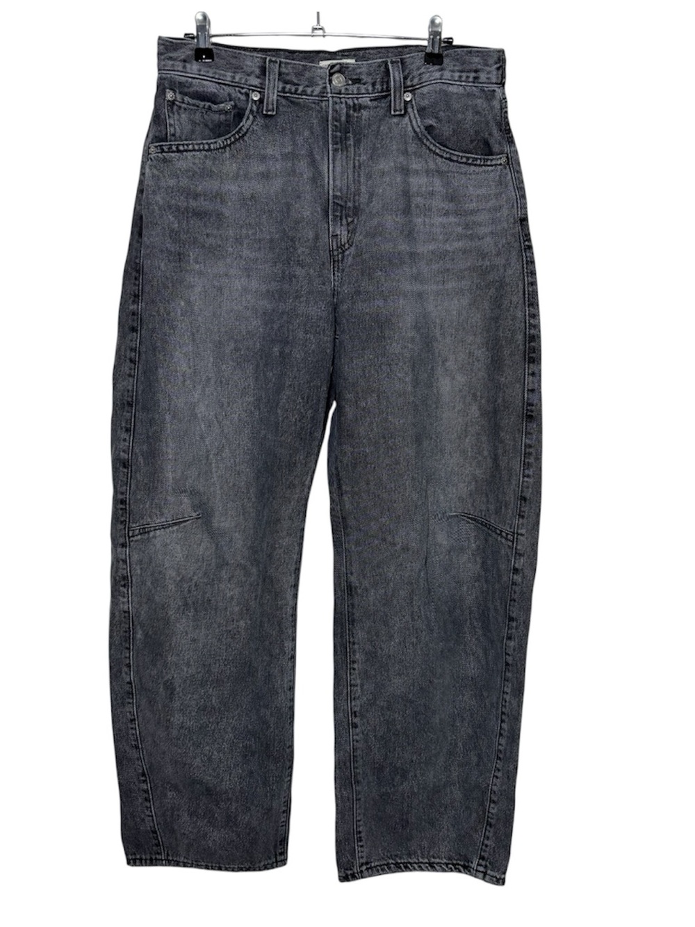 Levis Cinch Barrel Jeans Womens 31X29 Black High Rise Loose Wide Leg Baggy Denim